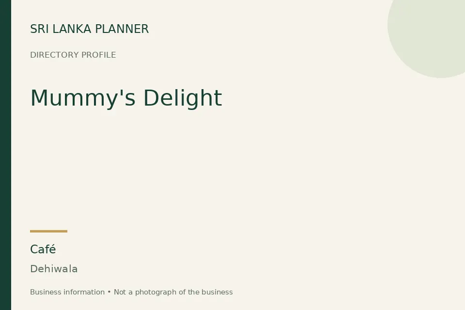 Directory cover for Mummy's Delight in Dehiwala, Sri Lanka