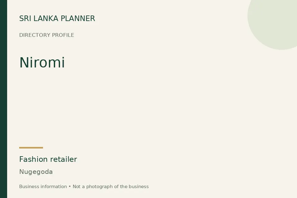 Directory cover for Niromi in Nugegoda, Sri Lanka