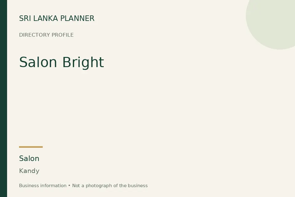 Directory cover for Salon Bright in Kandy, Sri Lanka