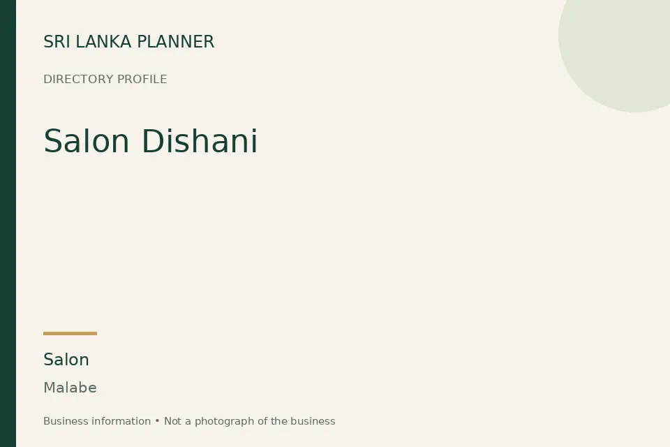 Directory cover for Salon Dishani in Malabe, Sri Lanka