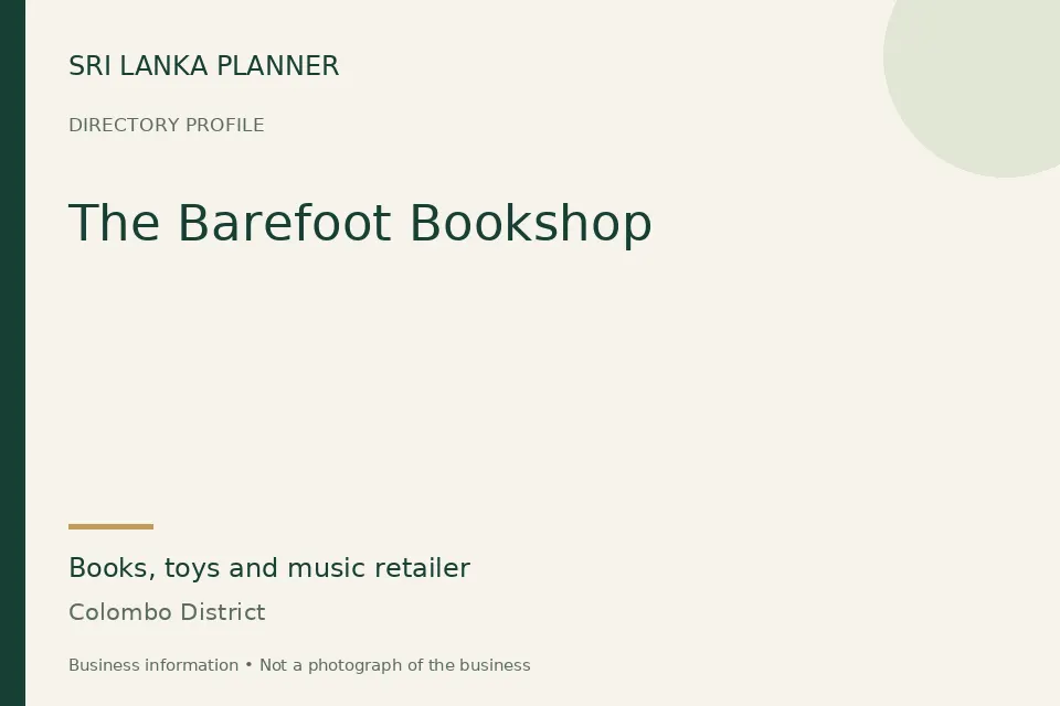 Directory cover for The Barefoot Bookshop in Colombo District, Sri Lanka