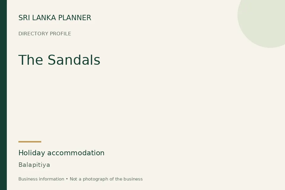 Directory cover for The Sandals in Balapitiya, Sri Lanka