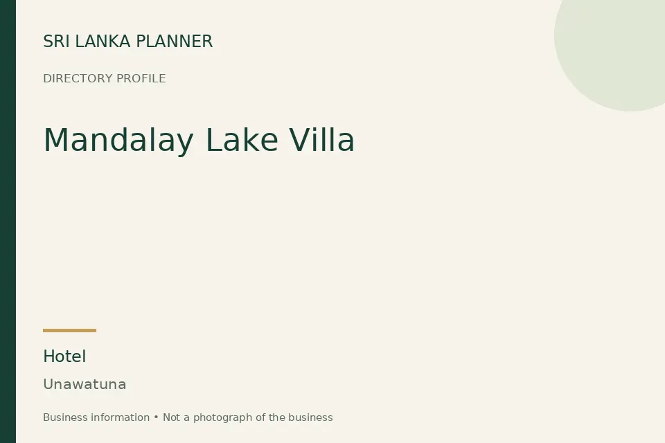 Directory cover for Mandalay Lake Villa in Unawatuna, Sri Lanka