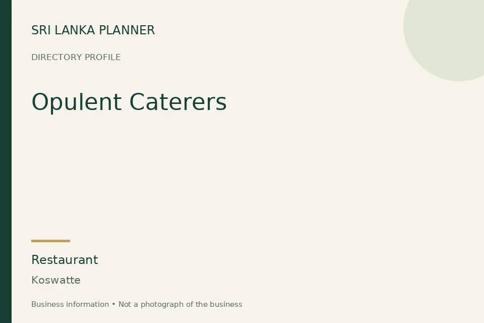 Directory cover for Opulent Caterers in Koswatte, Sri Lanka