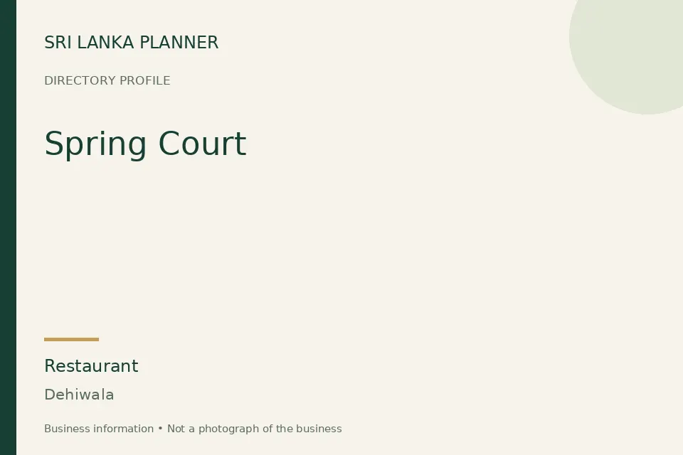 Directory cover for Spring Court in Dehiwala, Sri Lanka