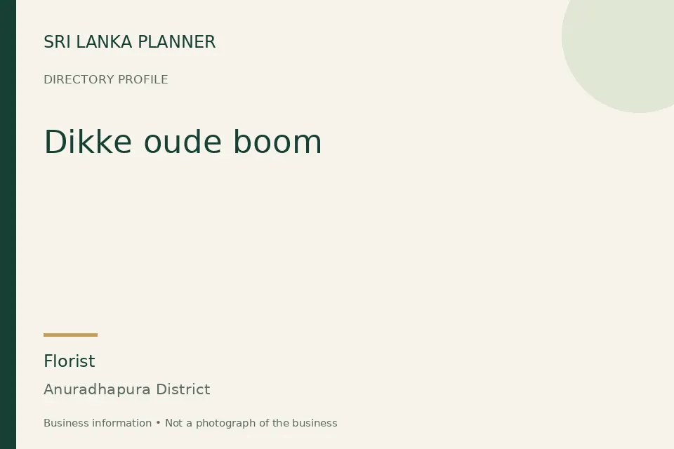 Directory cover for Dikke oude boom in Anuradhapura District, Sri Lanka
