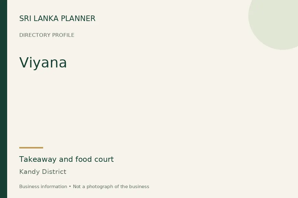 Directory cover for Viyana in Kandy District, Sri Lanka