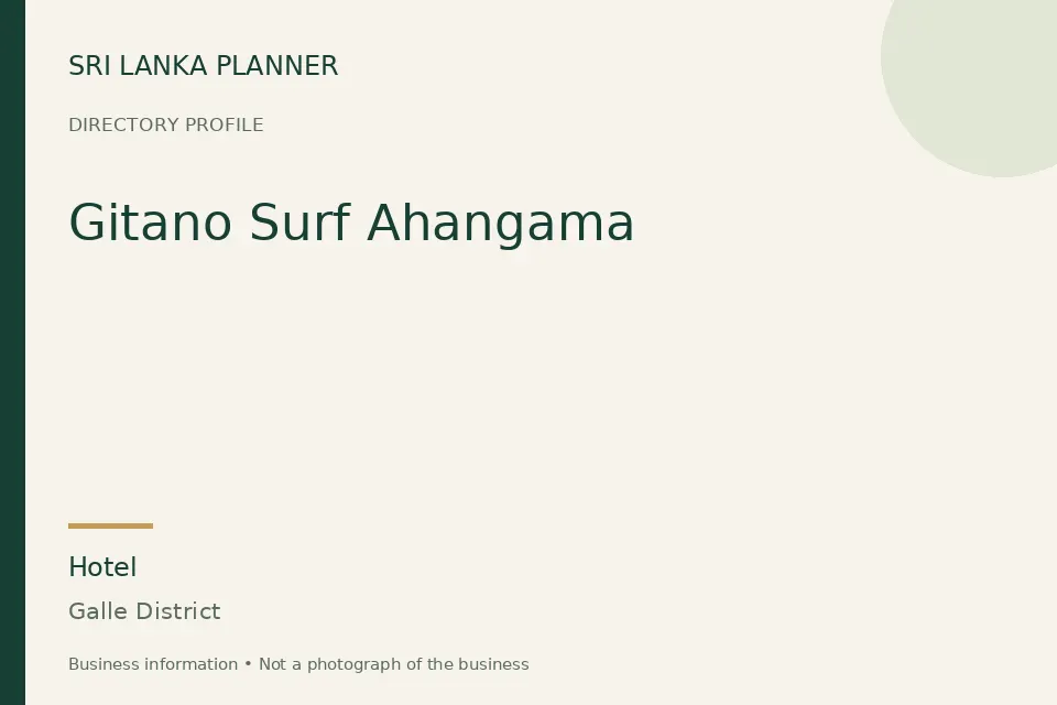 Directory cover for Gitano Surf Ahangama in Galle District, Sri Lanka