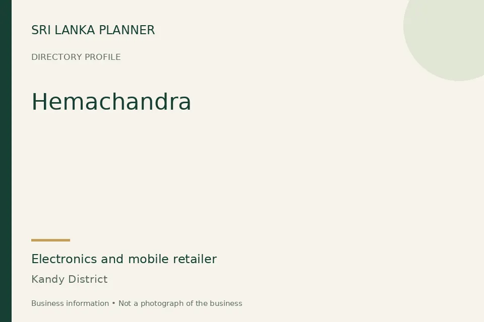 Directory cover for Hemachandra in Kandy District, Sri Lanka