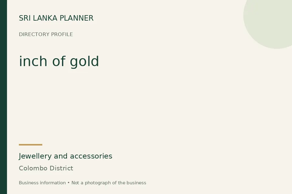 Directory cover for inch of gold in Colombo District, Sri Lanka