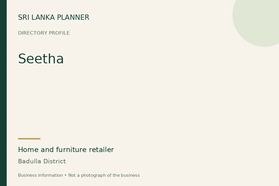 Directory cover for Seetha in Badulla District, Sri Lanka