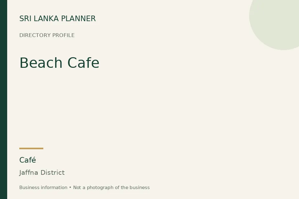 Directory cover for Beach Cafe in Jaffna District, Sri Lanka