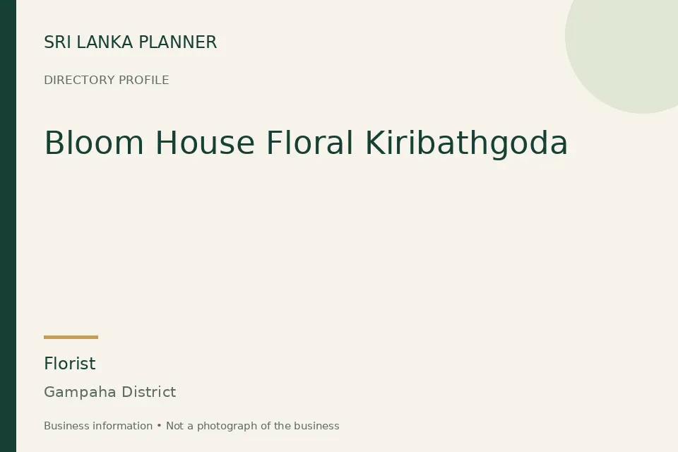 Directory cover for Bloom House Floral Kiribathgoda in Gampaha District, Sri Lanka