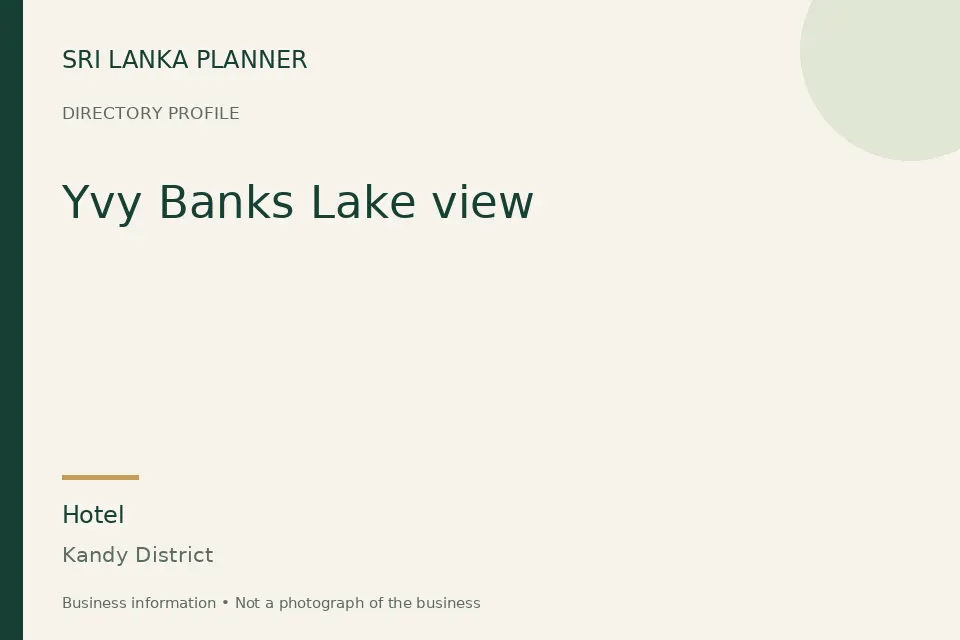 Directory cover for Yvy Banks Lake view in Kandy District, Sri Lanka