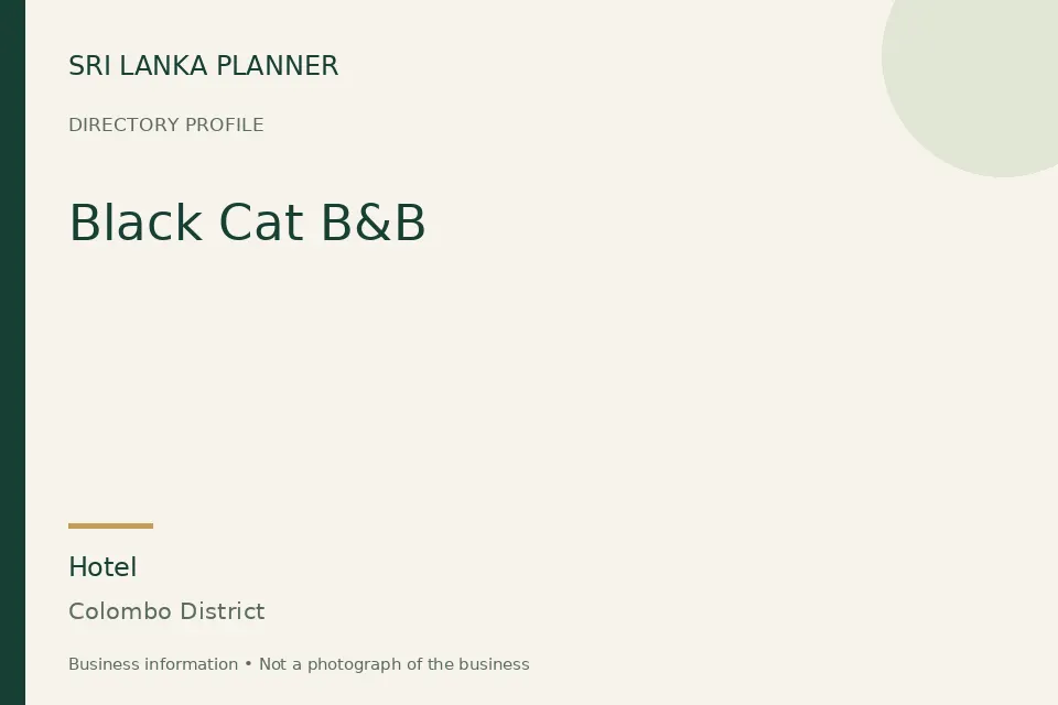 Directory cover for Black Cat B&B in Colombo District, Sri Lanka
