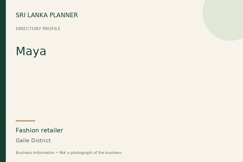 Directory cover for Maya in Galle District, Sri Lanka