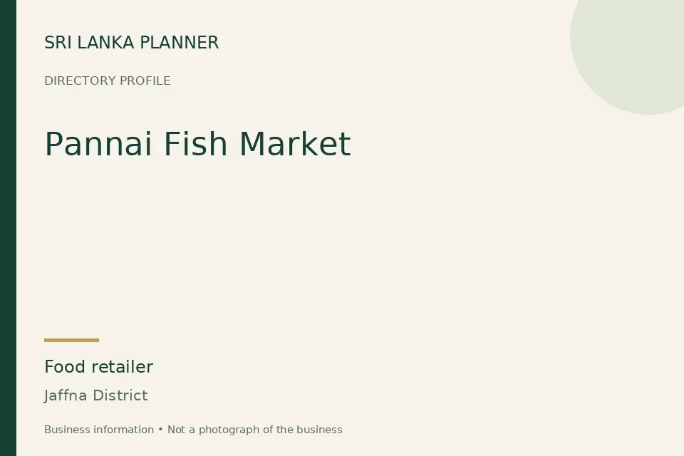 Directory cover for Pannai Fish Market in Jaffna District, Sri Lanka