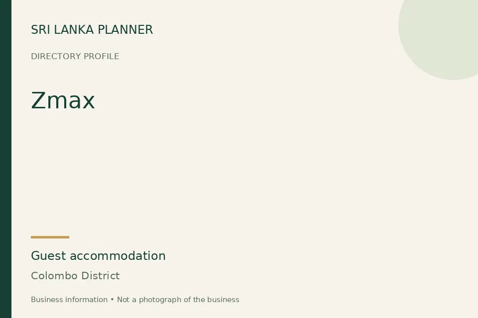 Directory cover for Zmax in Colombo District, Sri Lanka