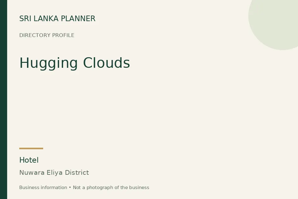 Directory cover for Hugging Clouds in Nuwara Eliya District, Sri Lanka