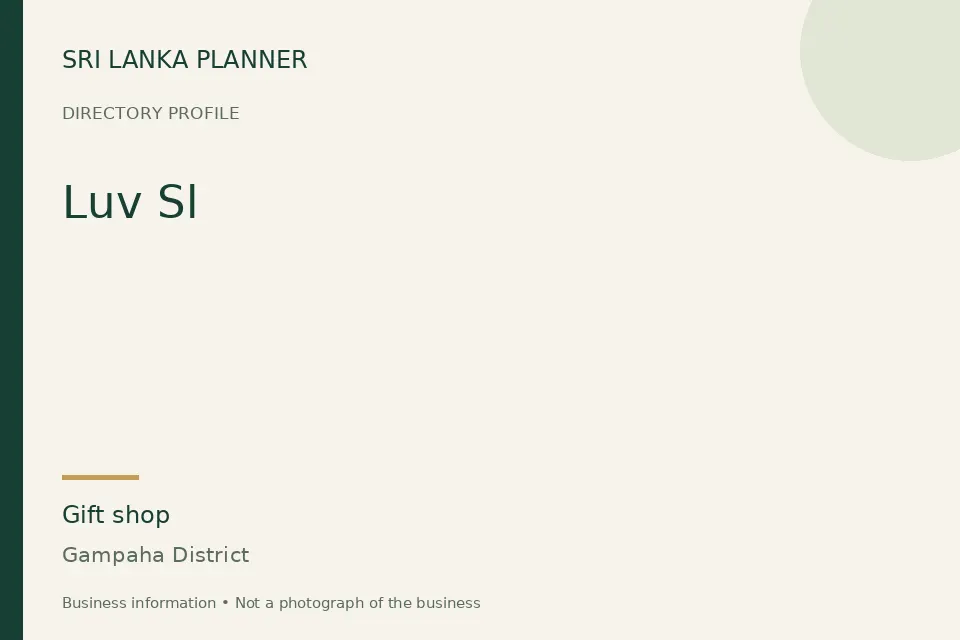 Directory cover for Luv Sl in Gampaha District, Sri Lanka