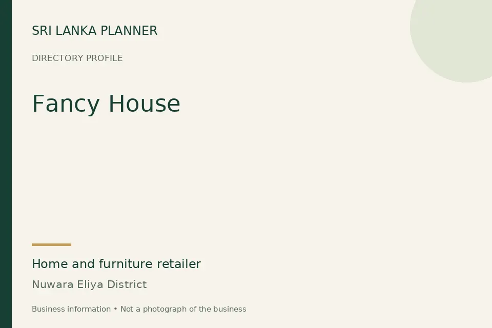Directory cover for Fancy House in Nuwara Eliya District, Sri Lanka