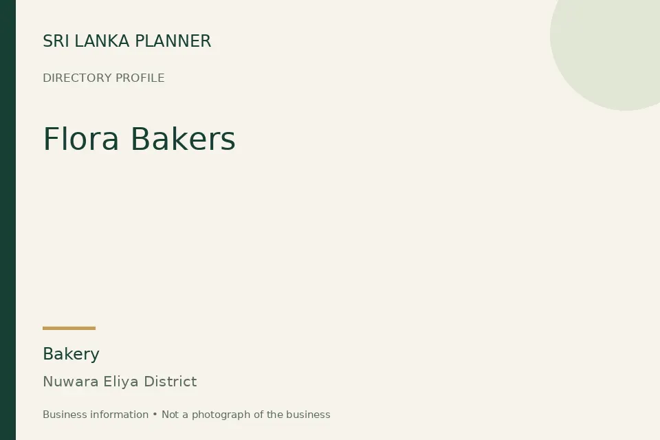 Directory cover for Flora Bakers in Nuwara Eliya District, Sri Lanka