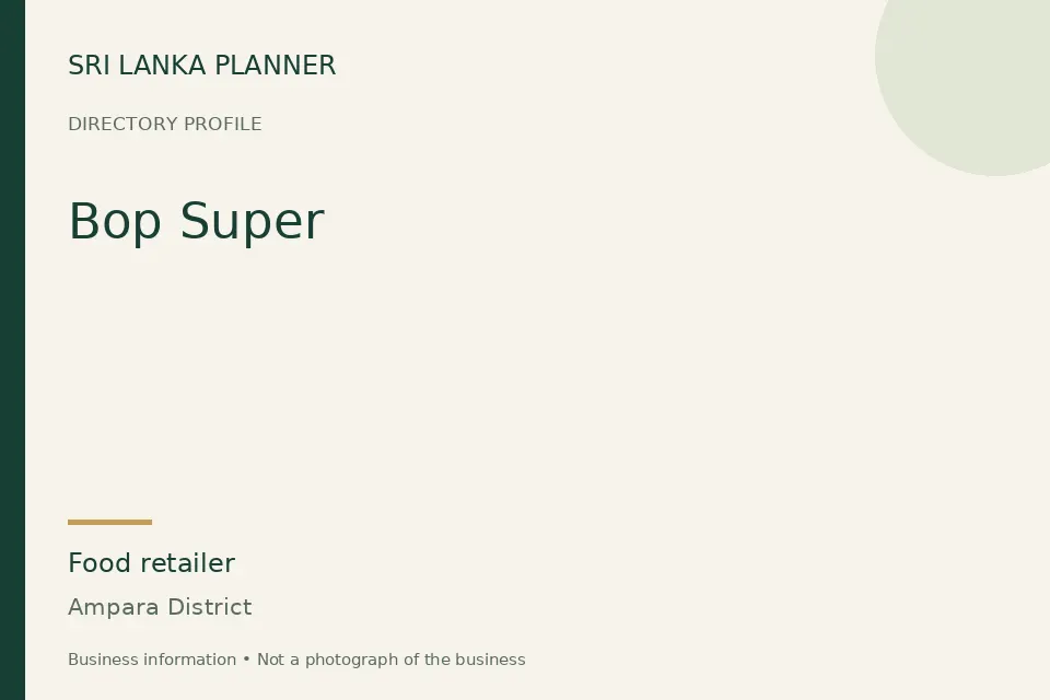 Directory cover for Bop Super in Ampara District, Sri Lanka