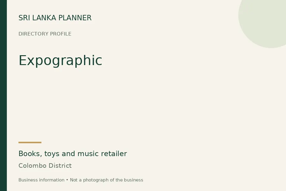 Directory cover for Expographic in Colombo District, Sri Lanka