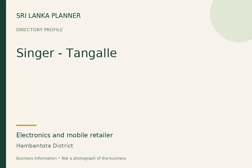 Directory cover for Singer - Tangalle in Hambantota District, Sri Lanka