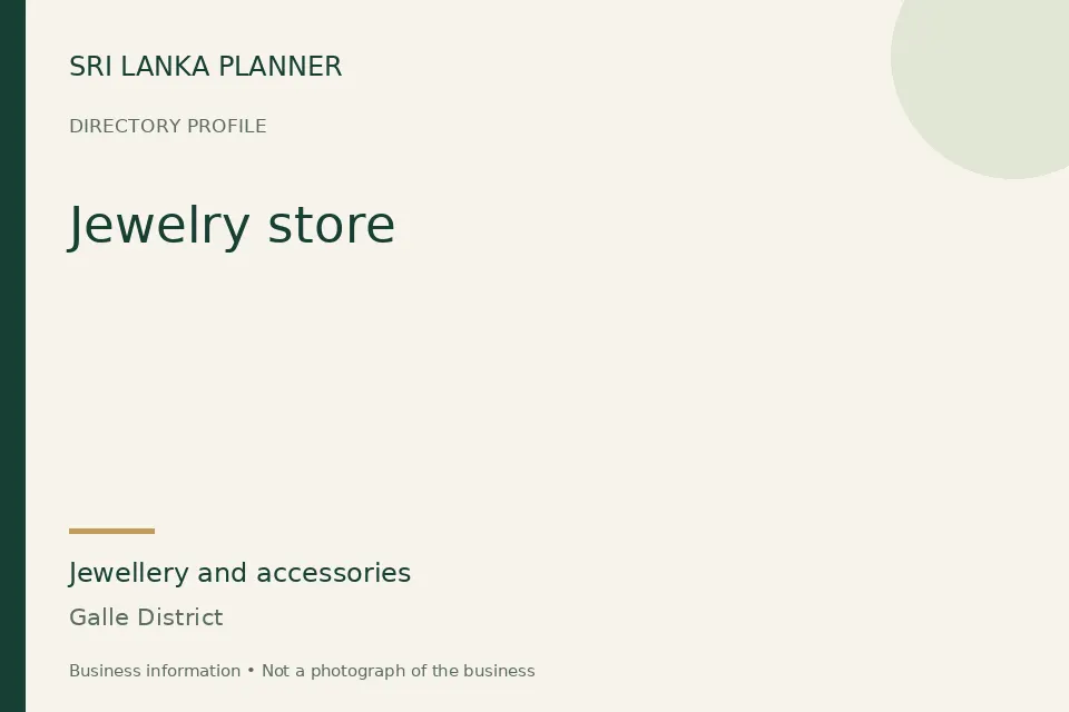 Directory cover for Jewelry store in Galle District, Sri Lanka