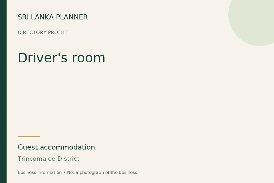 Directory cover for Driver's room in Trincomalee District, Sri Lanka