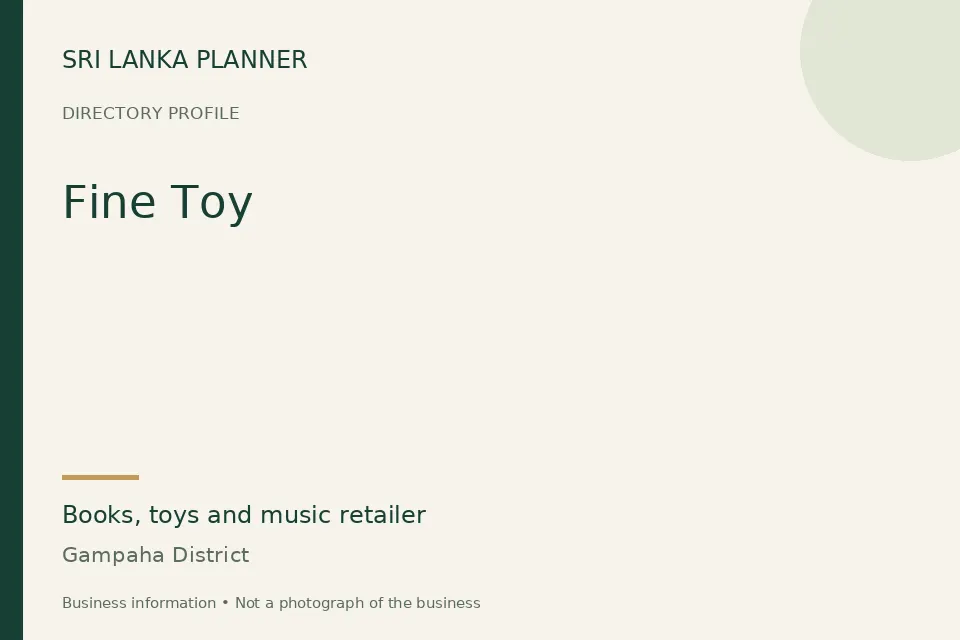 Directory cover for Fine Toy in Gampaha District, Sri Lanka