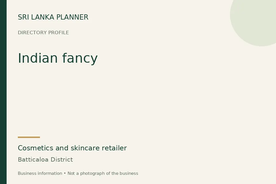 Directory cover for Indian fancy in Batticaloa District, Sri Lanka