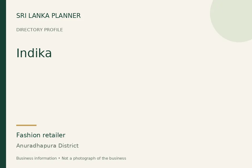 Directory cover for Indika in Anuradhapura District, Sri Lanka