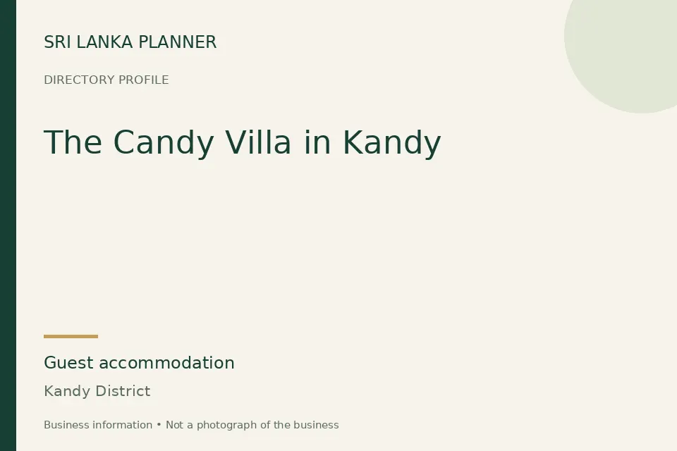 Directory cover for The Candy Villa in Kandy in Kandy District, Sri Lanka