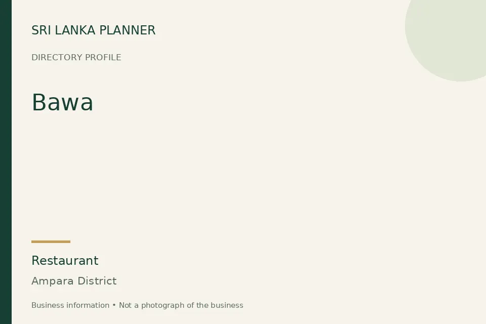 Directory cover for Bawa in Ampara District, Sri Lanka