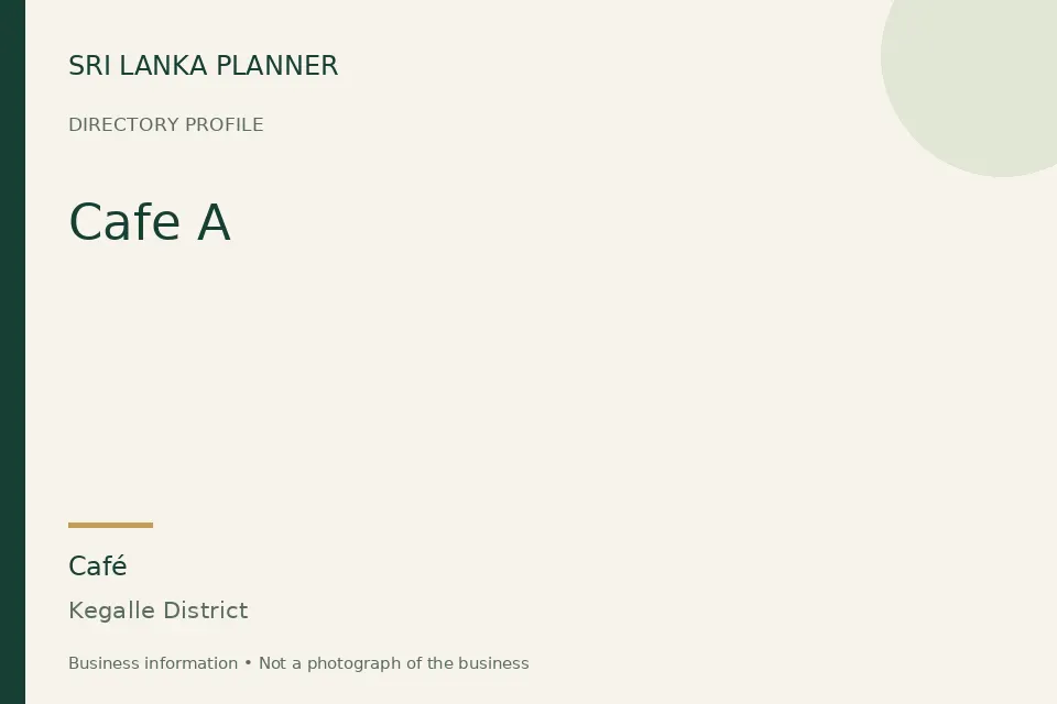 Directory cover for Cafe A in Kegalle District, Sri Lanka