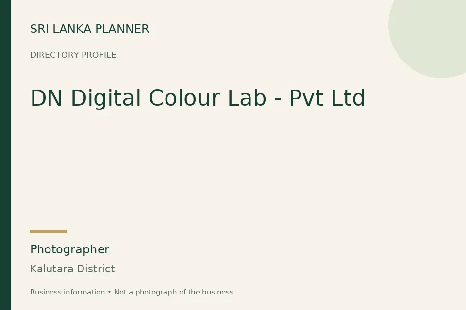 Directory cover for DN Digital Colour Lab - Pvt Ltd in Kalutara District, Sri Lanka