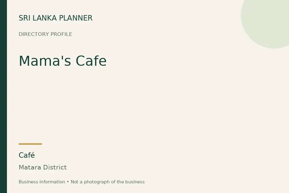 Directory cover for Mama's Cafe in Matara District, Sri Lanka
