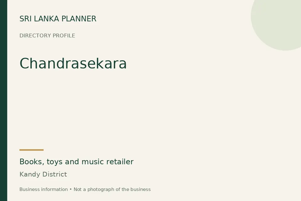 Directory cover for Chandrasekara in Kandy District, Sri Lanka