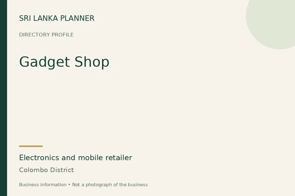 Directory cover for Gadget Shop in Colombo District, Sri Lanka
