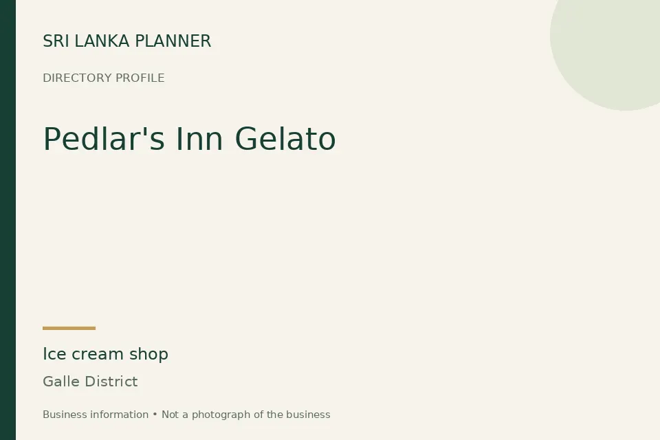 Directory cover for Pedlar's Inn Gelato in Galle District, Sri Lanka