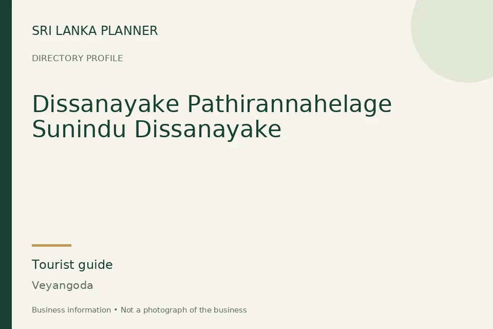 Directory cover for Dissanayake Pathirannahelage Sunindu Dissanayake in Veyangoda, Sri Lanka