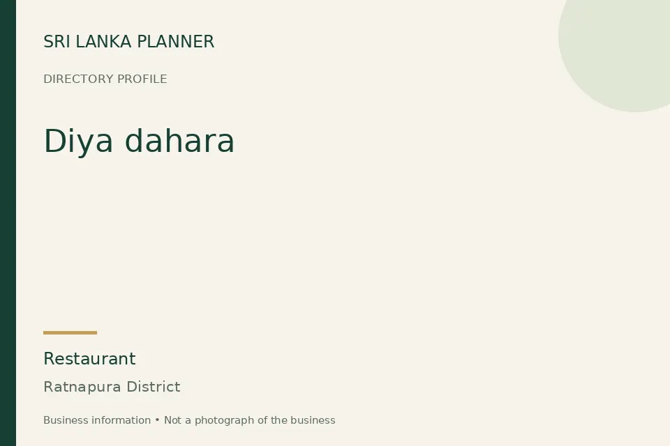 Directory cover for Diya dahara in Ratnapura District, Sri Lanka