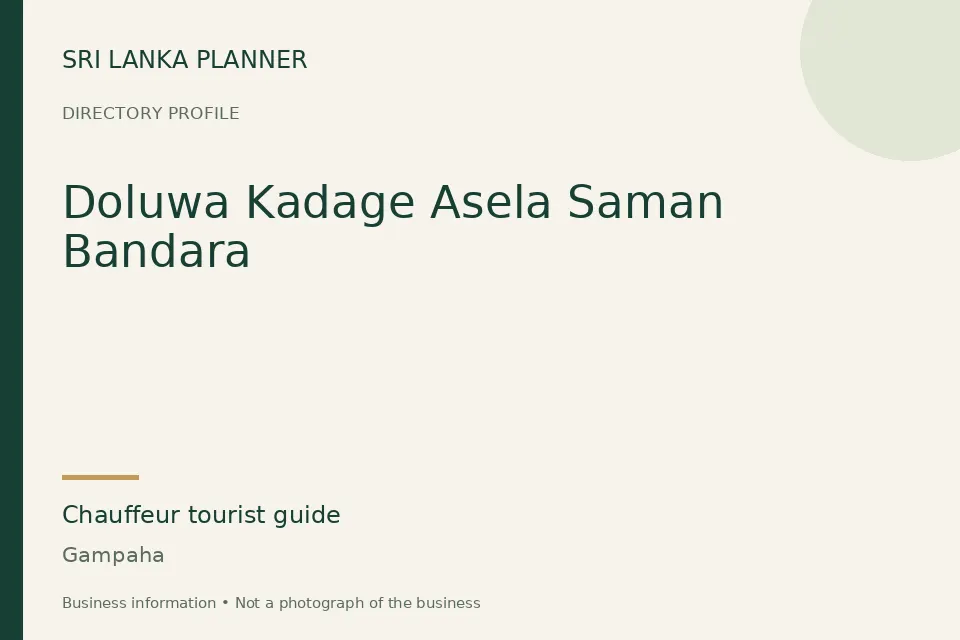 Directory cover for Doluwa Kadage Asela Saman Bandara in Gampaha, Sri Lanka