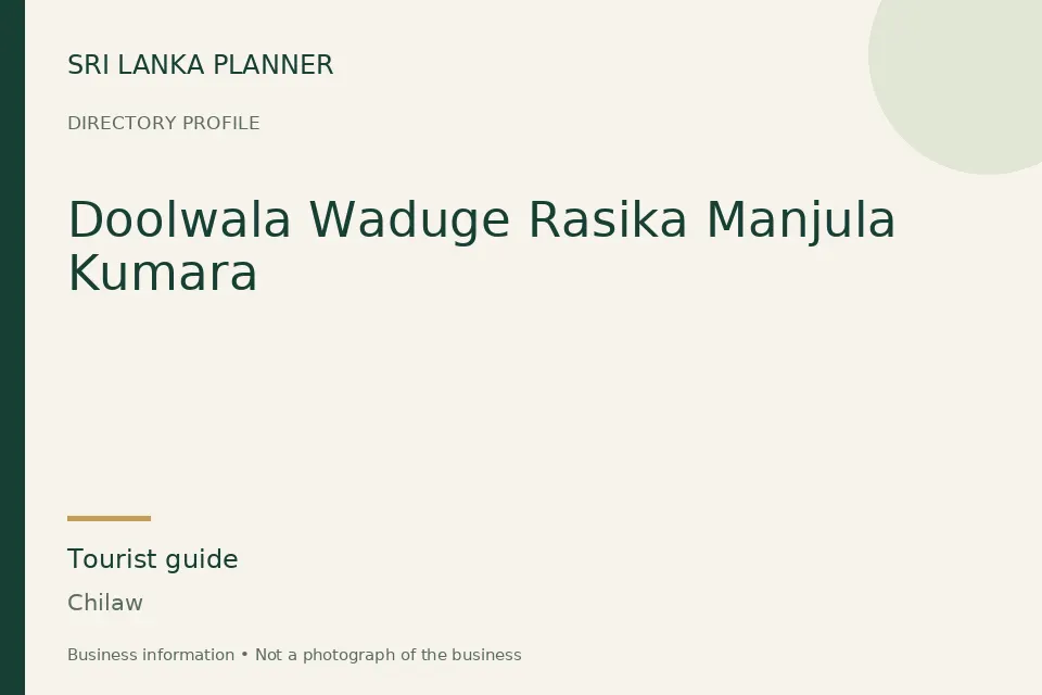 Directory cover for Doolwala Waduge Rasika Manjula Kumara in Chilaw, Sri Lanka