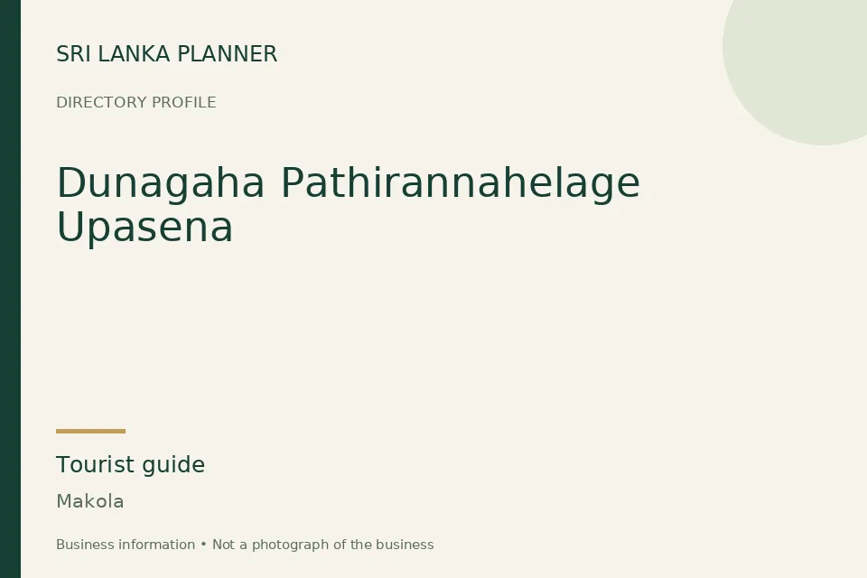 Directory cover for Dunagaha Pathirannahelage Upasena in Makola, Sri Lanka