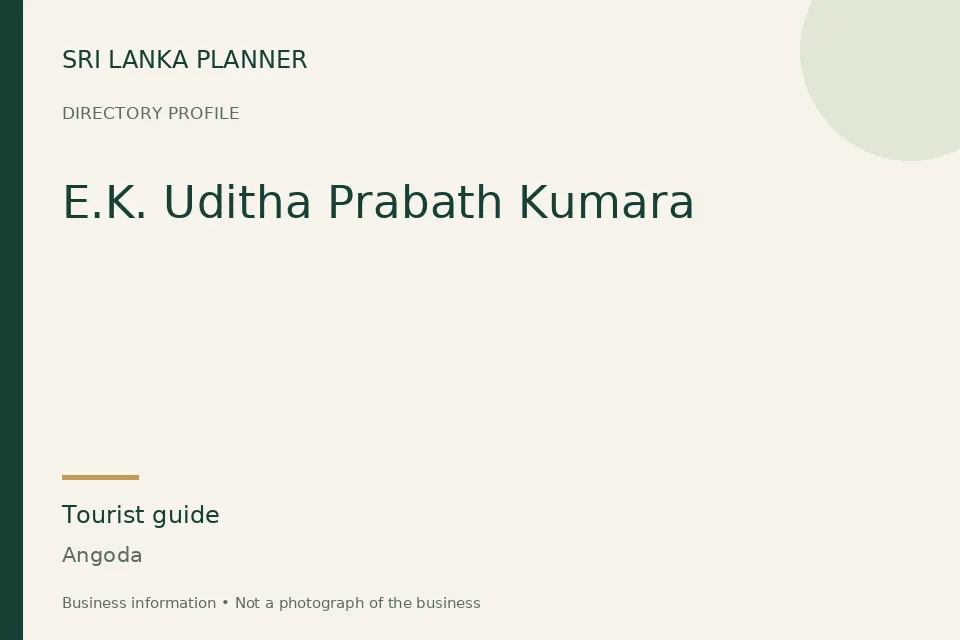Directory cover for E.K. Uditha Prabath Kumara in Angoda, Sri Lanka