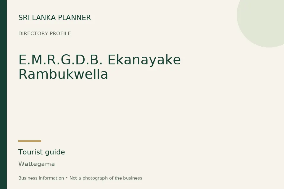 Directory cover for E.M.R.G.D.B. Ekanayake Rambukwella in Wattegama, Sri Lanka
