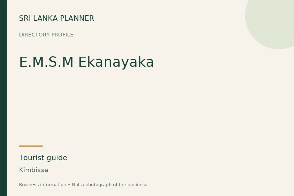 Directory cover for E.M.S.M Ekanayaka in Kimbissa, Sri Lanka